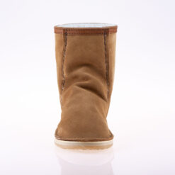 In-Step Tan Shorty Boots, handcrafted with sheepskin lining and suede for cosy, unisex everyday charm.