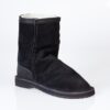 All Suede Sheepskin Boots - Black (Shorty Boot)
