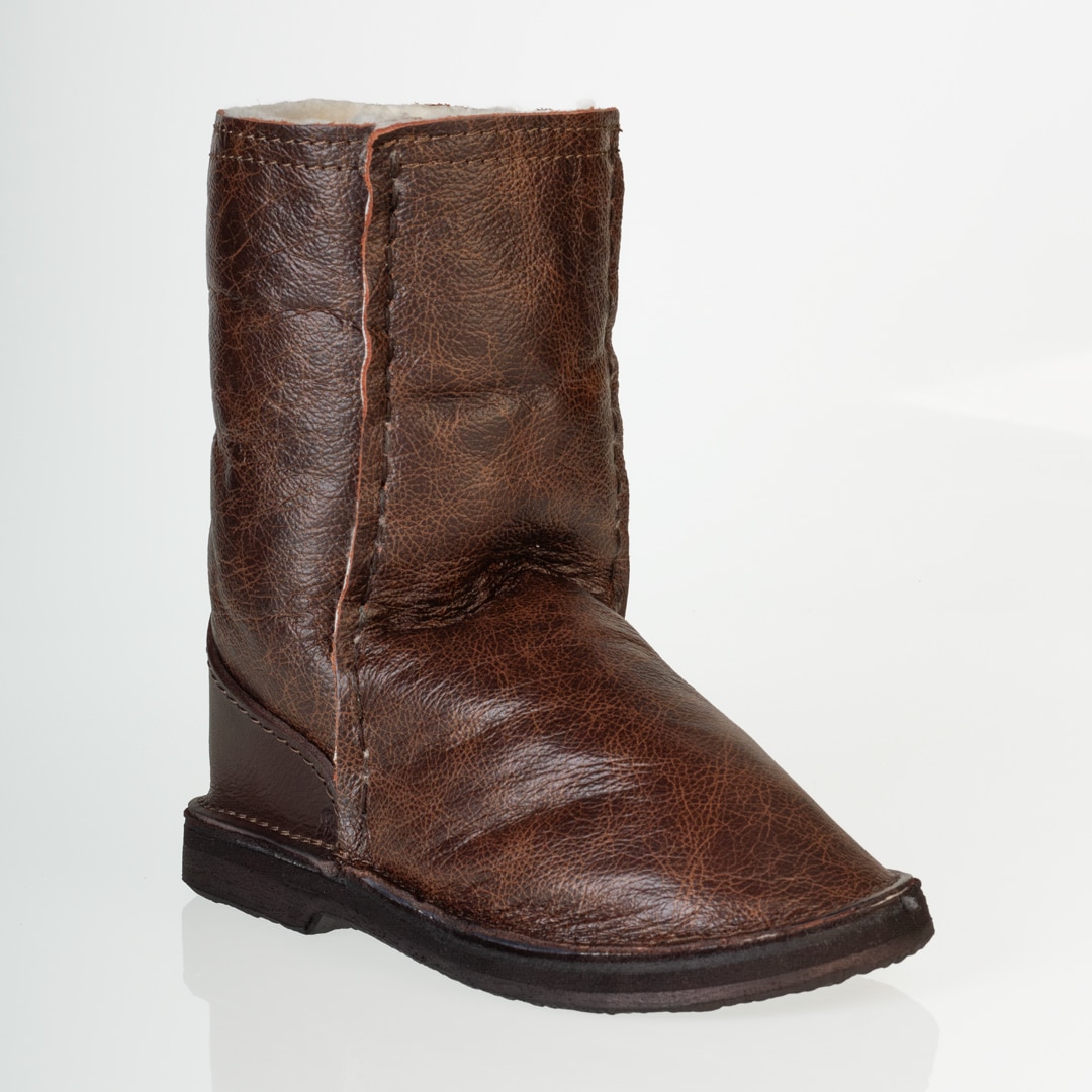 In-Step - All Leather Zip-Up Sheepskin Boots – Brown - Image 2