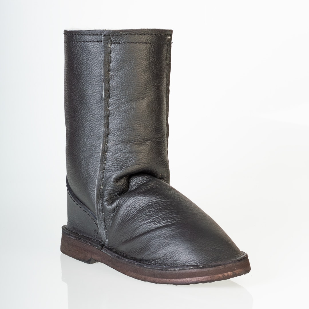 In-Step - All Leather Zip-Up Sheepskin Boots – Black - Image 2